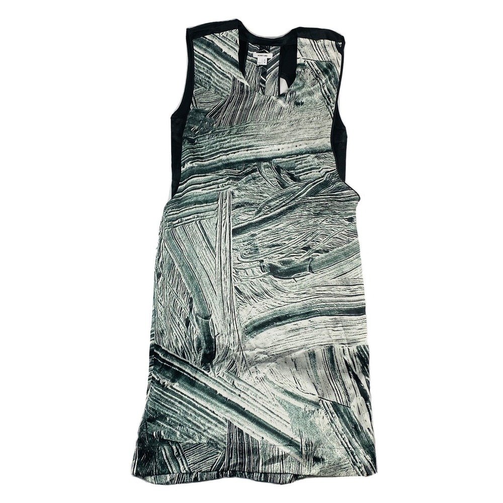 Helmut Lang Pure Silk Cocktail Dress Scenic Print Size Womens M NWOT